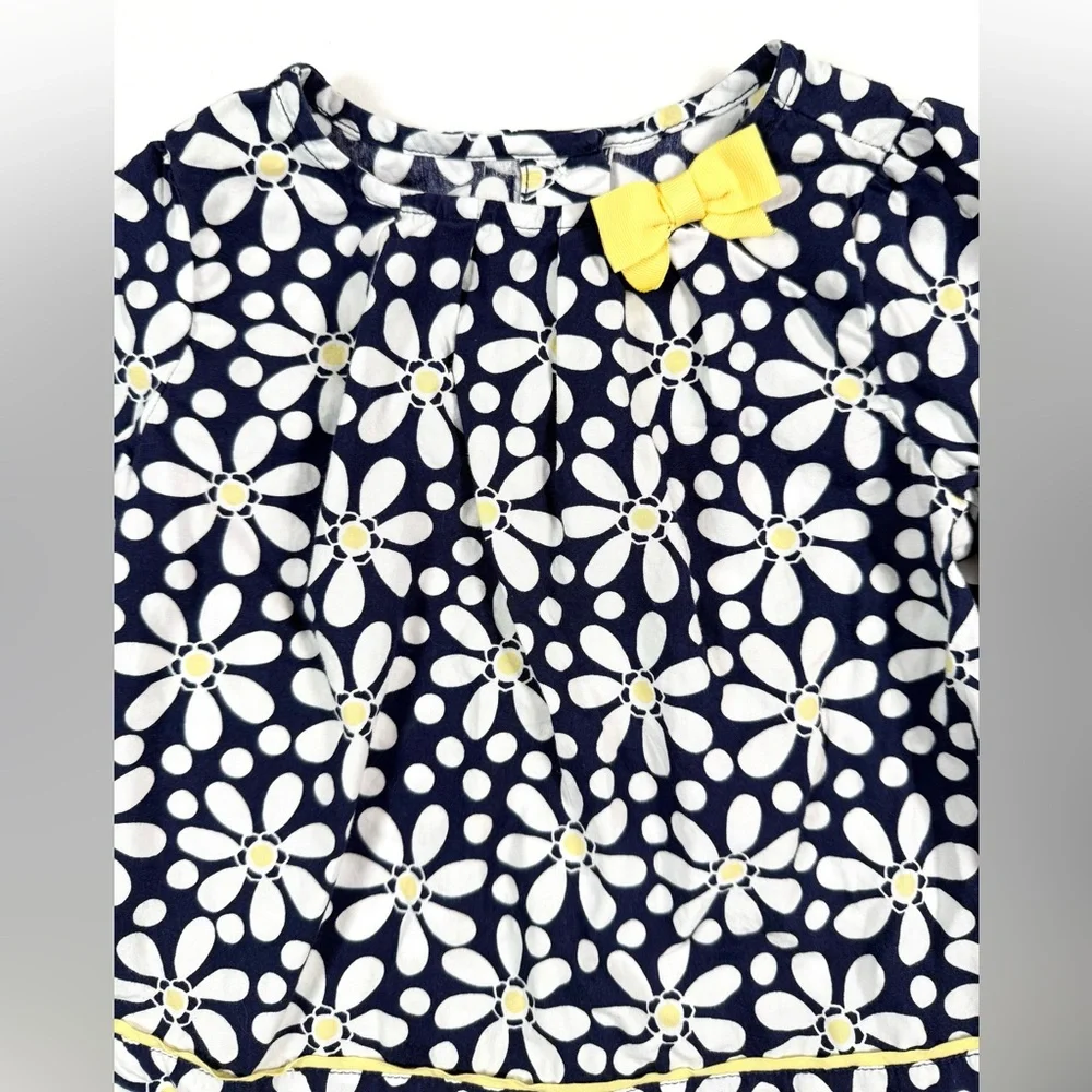 GYMBOREE Girls Daisy Top 18-24m Bow Long‎ Sleeve Floral Shirt Discontinued Retro